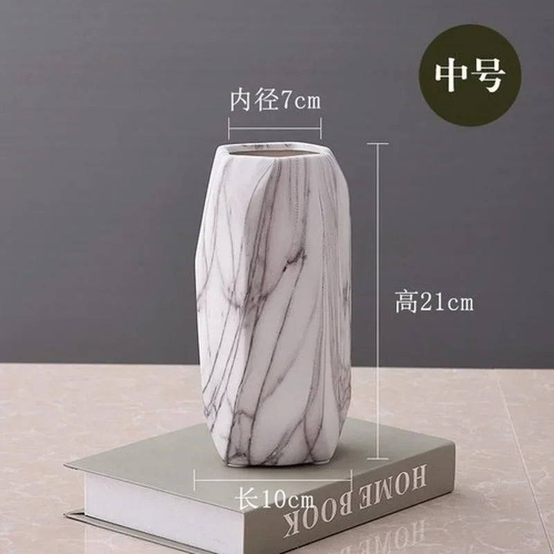 Afralia™ Marble Ceramic Vase: Elegant Nordic Design for Home Decor and Dining Table