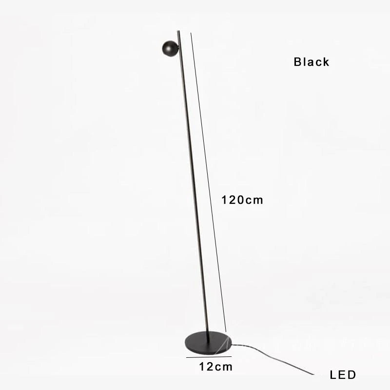 Afralia™ Black LED Floor Lamp: Sleek Minimalist Nordic Design for Home Decor
