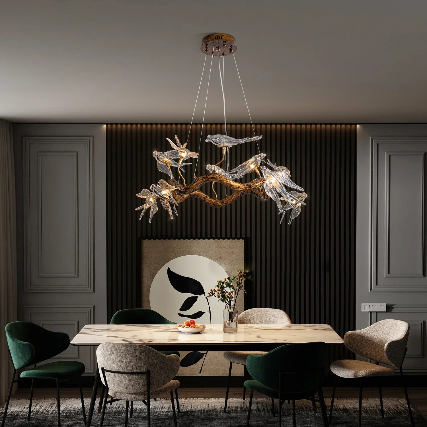 Afralia™ Swallow Branch Chandelier: Luxury Dining Room Living Room Designer Pendant Lamp