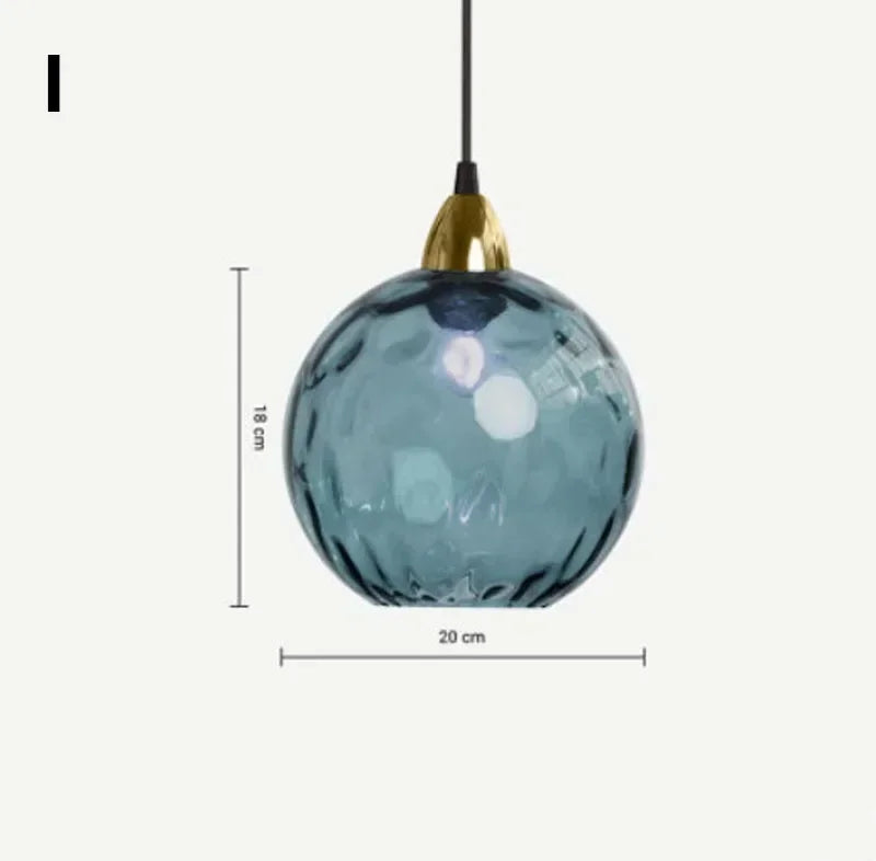 Afralia™ Water Grain Glass Ball Pendant Light: Modern Nordic Fixture for Restaurant, Kitchen, Bedroom