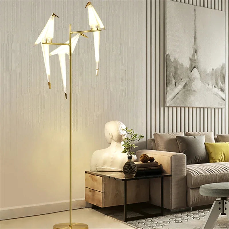 Afralia™ Nordic Bird Floor Lamp: Modern Minimalist Standing LED Light for Living Room Bedroom