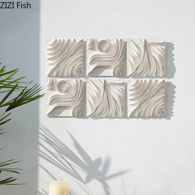 Afralia™ White Flower Wall Hanging: Artistic Living Room Decor & Floral Ornaments