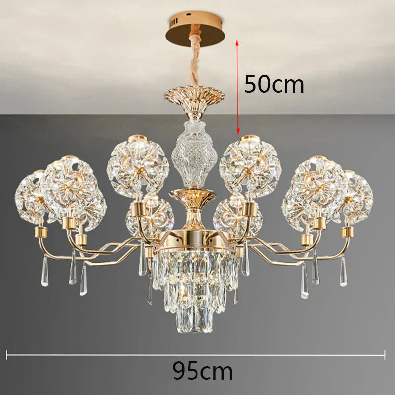 Afralia™ Crystal Chandelier Pendant Light for Luxury Living Room and Bedroom Decor