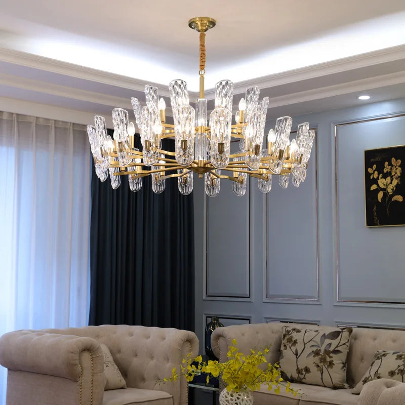 Afralia™ Glass LED Ceiling Chandelier for Living Room Bedroom Restaurant Hotel Kitchen Luxe Lighting