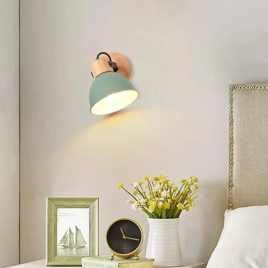 Afralia™ Nordic Wooden Wall Light Industrial Wall Sconce for Bedroom Reading