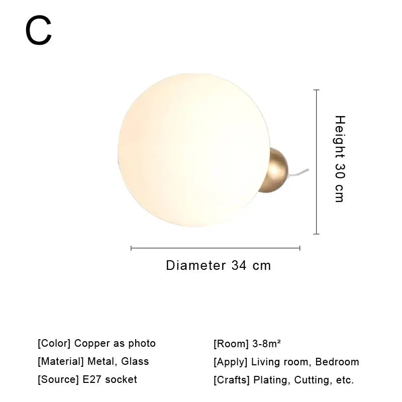 Afralia™ Glass Desk Lamp: Sleek Nordic Design, Ideal for Bedroom, Living Room, e27