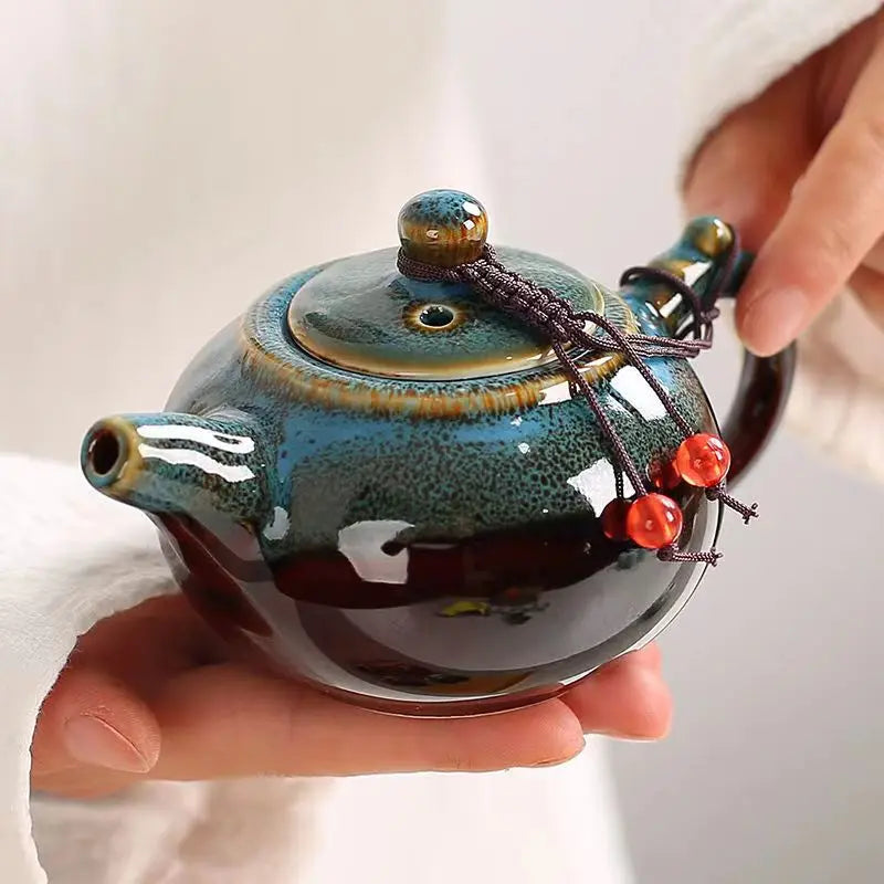 Afralia™ Ceramic Tea Set Chinese Gaiwan Gongfu Pot Teapot Cup Coffee Travel Kit