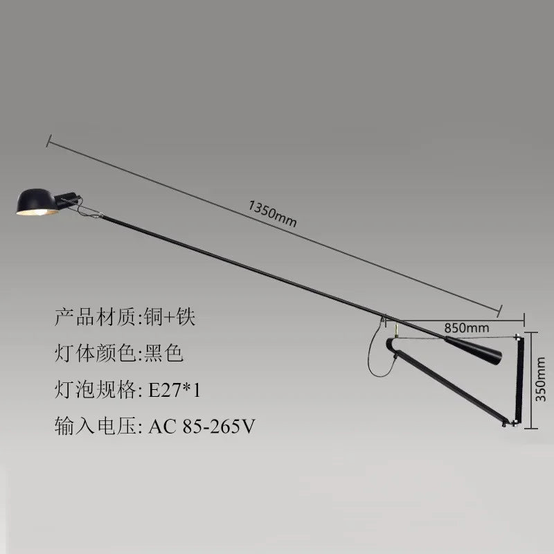 Afralia™ Adjustable LED Wall Lamp Swing Arm Modern Light Fixture Black/White for Living Room