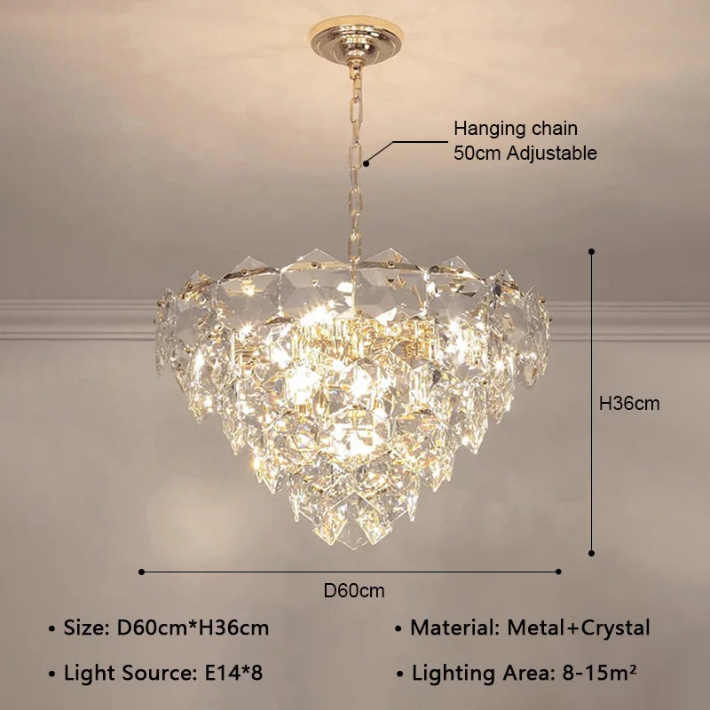 Afralia™ Crystal Gold Chandelier for Elegant Home Lighting
