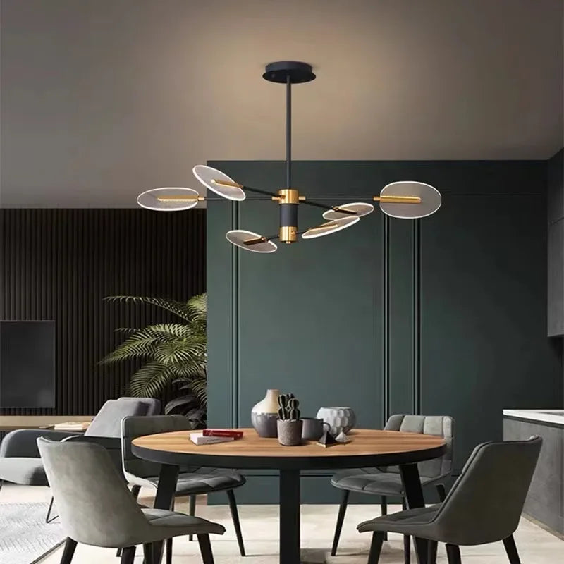 Afralia™ Nordic Iron LED Chandelier Rotatable Pendant Lamp for Dining Room, Living Room, Bedroom