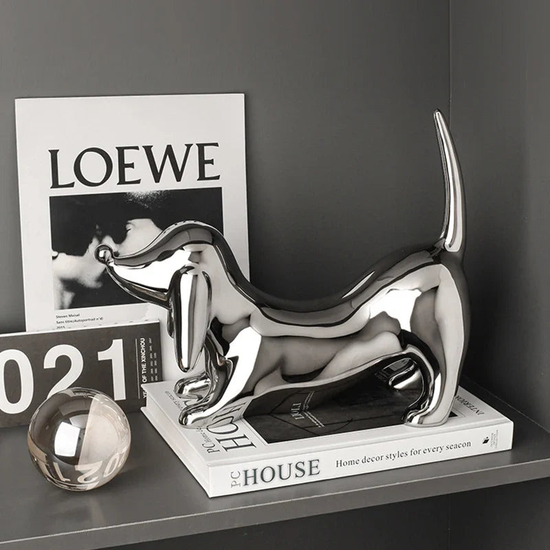 Afralia™ Doberman Ceramic Art Statue | Nordic Luxury Home Decor Ornaments