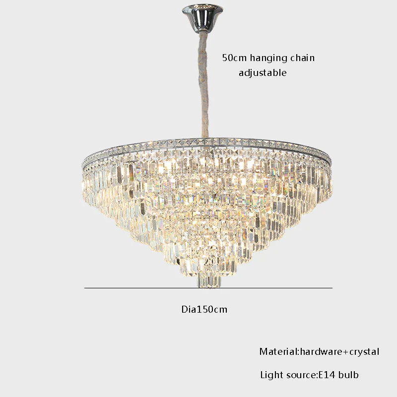 Afralia™ Clear Crystal Gold Chandelier: Modern Luxury LED Ceiling Light for Elegant Home Decor