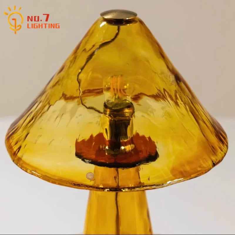 Afralia™ Retro Glass Table Lamp LED E27 Medieval Style Luxury Desk Light
