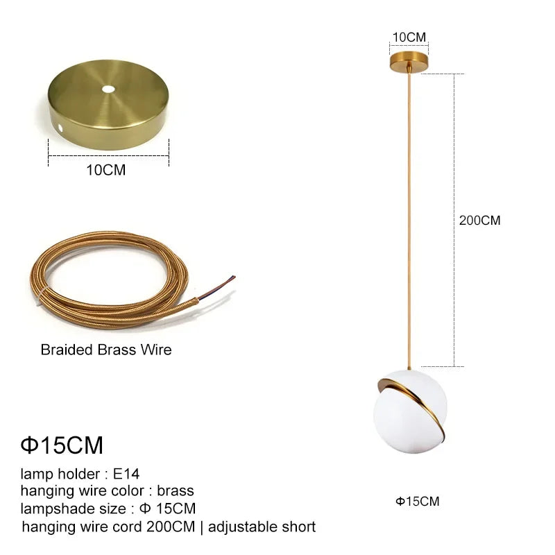 Afralia™ Golden Ball Pendant Light | Nordic Style Dining Room Chandelier