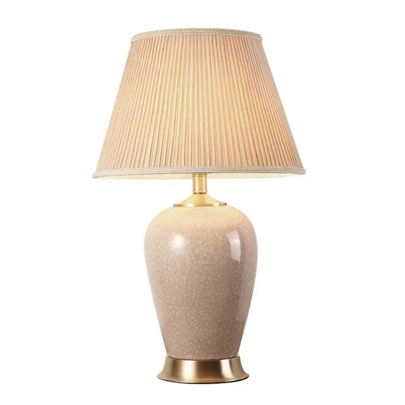 Afralia™ Ice Crack Ceramic Table Lamp for Bedroom and Study