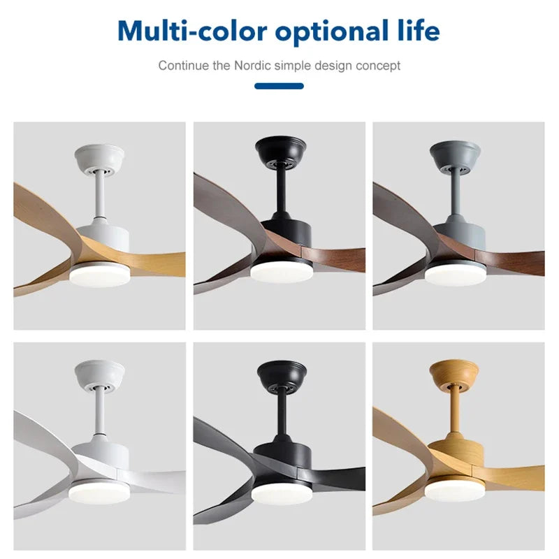 Afralia™ 52" Pure Copper DC Ceiling Fan with Remote Control, ABS Blades, 35W LED Light