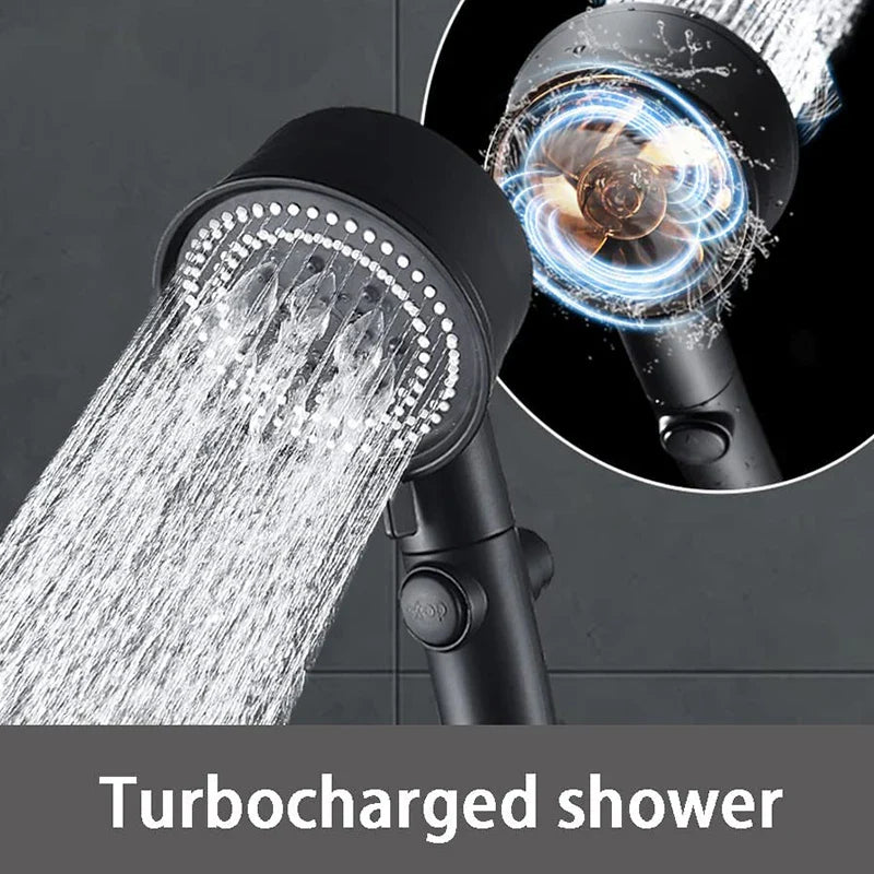 Afralia™ Turbo Shower Head 5 Modes Adjustable Water Saving Bathroom Shower