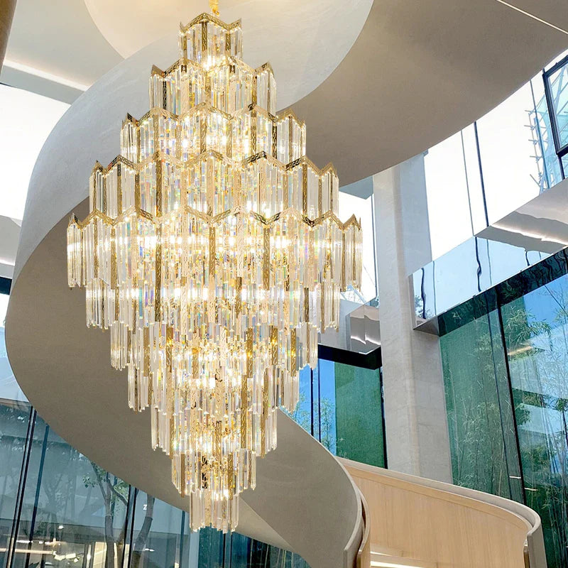 Afralia™ Crystal Chandelier: Modern Simple Luxury for Duplex Villa & Loft