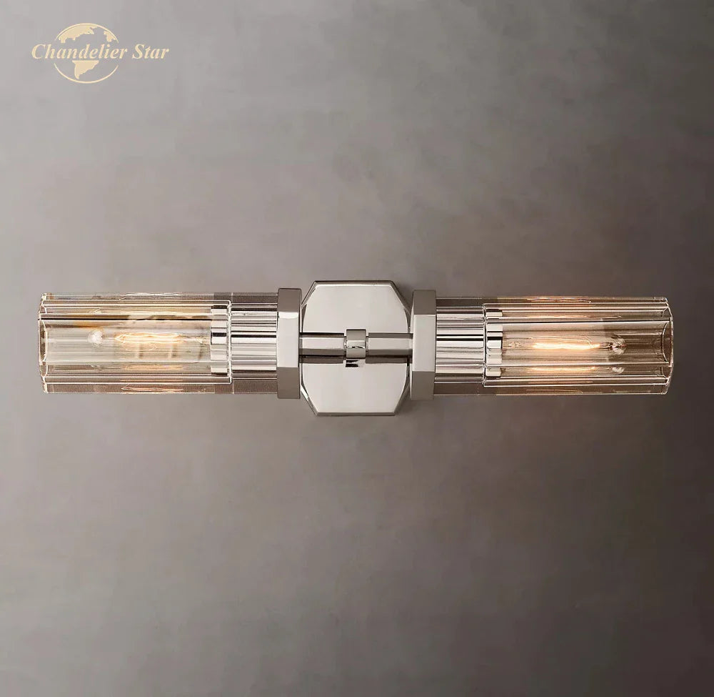 Afralia™ Crystal Hexagonal Sconce: Modern Wall Lamp for Bathroom, Living Room, Bedroom