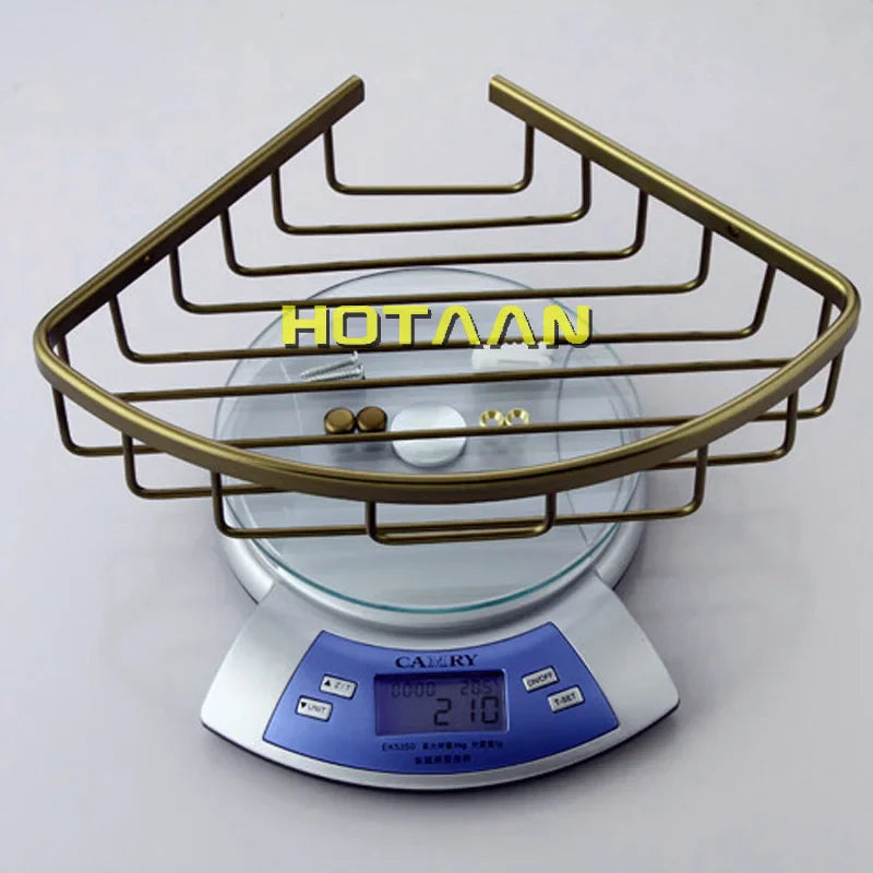 Afralia™ Aluminum Antique Finish Shower Basket Holder Shelf, Single Layer