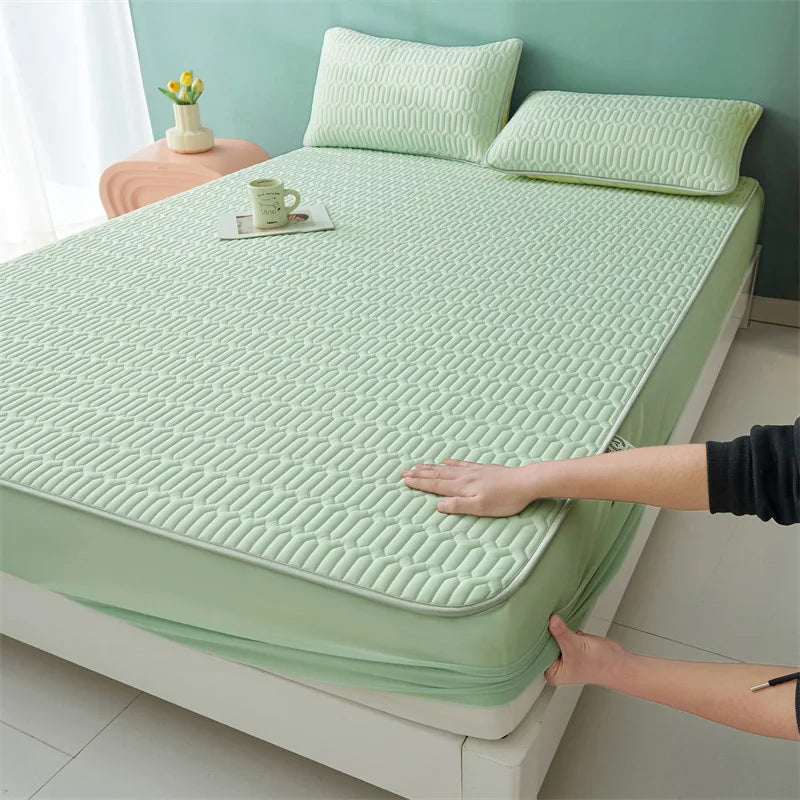 Afralia™ Cute Cartoon Pattern Cooling Fitted Sheet with Natural Latex Fabric