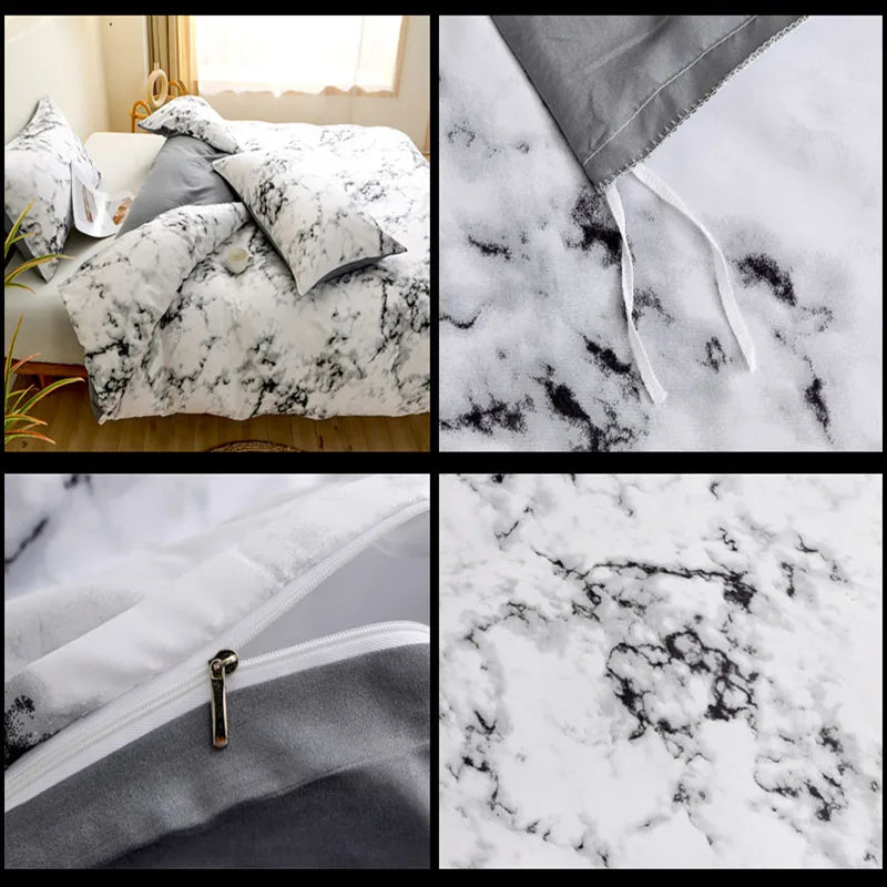 Afralia™ Brushed Printed Duvet Cover Set with 2 Pillowcases, Queen/Single Size