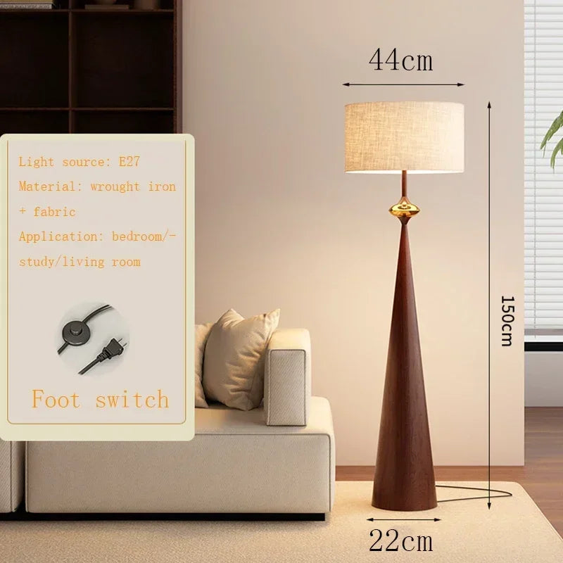 Afralia™ Wabi-sabi Minimalist Floor Lamp Cloth Cover Stand Light