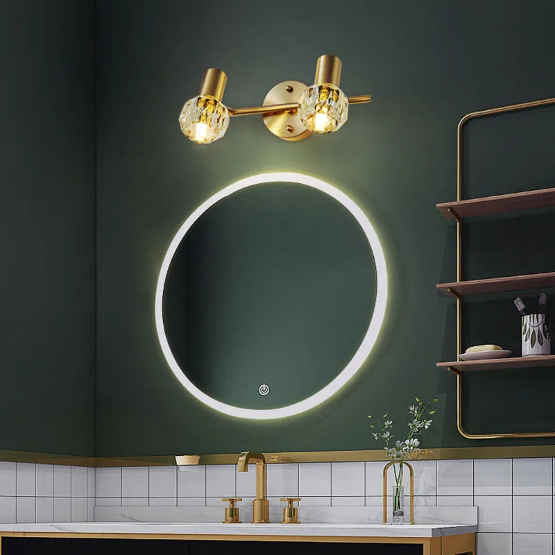 Afralia™ Gold Crystal Wall Lamp for Home Decoration and Lighting