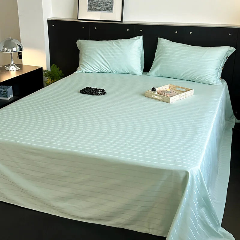 Afralia™ Soft Jacquard Satin Cotton Bed Sheet Single Bedsheet Smooth Cozy Cover