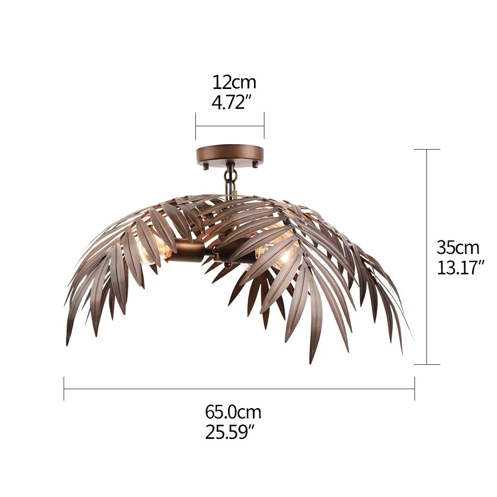 Afralia™ Boho Coconut Leaf Chandelier: Coastal Tree Light for Loft, Restaurant, Island