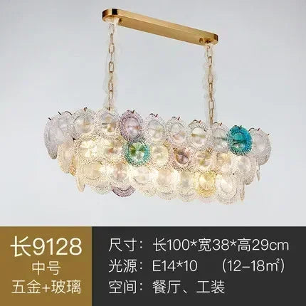 Afralia™ Glass Shade LED Chandelier for Bedroom Living Room Dining Decor