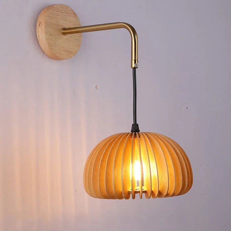 Afralia™ Wooden Wall Lamp with Creative Pumpkin Design