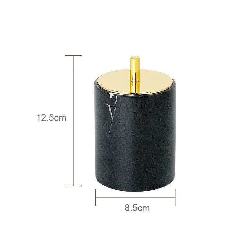 Afralia™ Nero Marquina Marble Bathroom Set - Luxury Bathroom Accessories