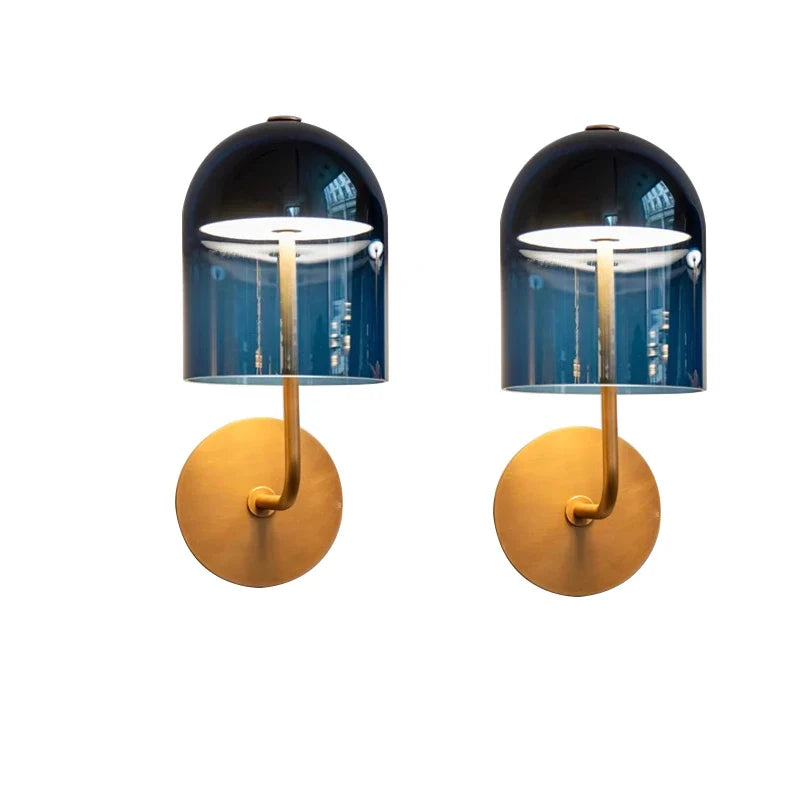 Afralia™ Blue Glass Wall Lamp: Luxury Room Decor Light Fixture