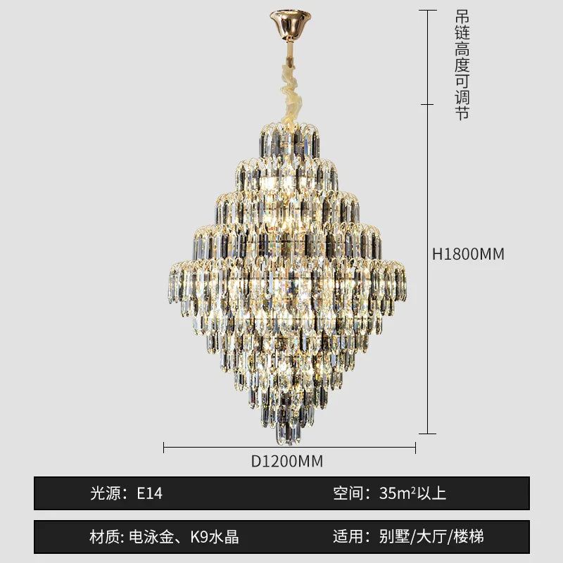 Afralia™ Designer LED Crystal Chandelier for Luxury Villas, Hotels & Restaurants