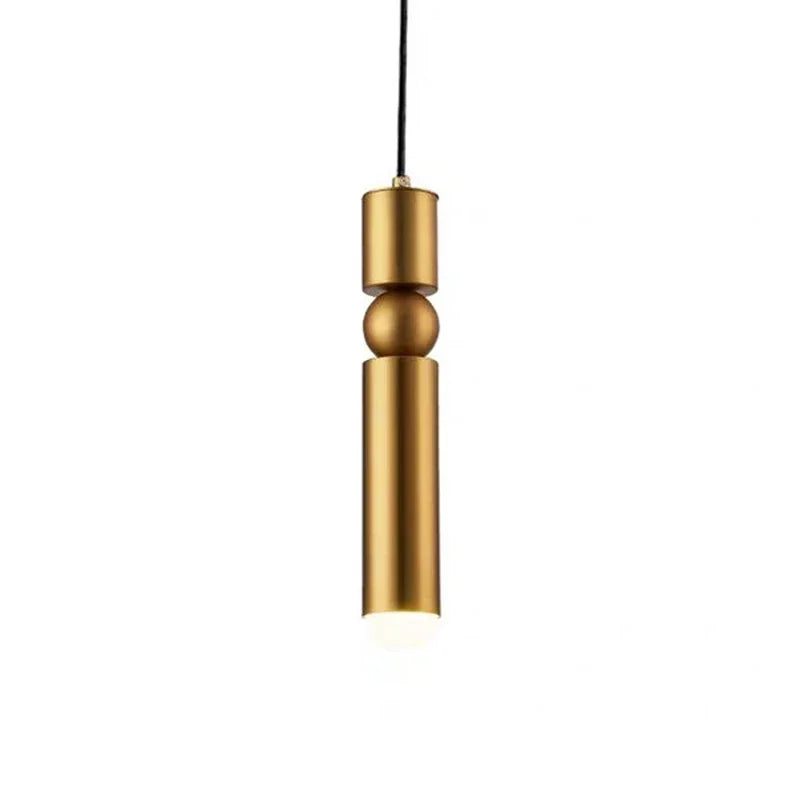 Afralia™ Black Gold LED Tube Pendant Lamp for Home Shop Decoration