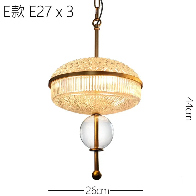 Afralia™ Yellow Glass Chandelier Pendant Lamp for Hotel, Parlor, Dining Room, Bedroom