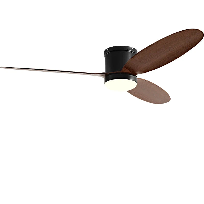 Afralia™ Black DC Ceiling Fan Light with Remote Control and LED Chandelier