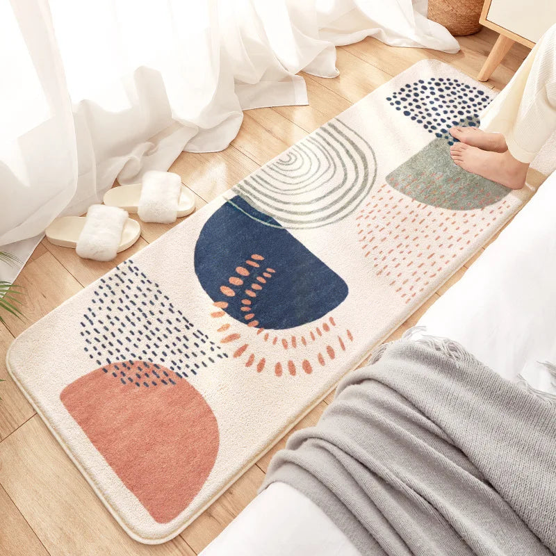 Afralia™ Cozy Faux Lamb Wool Bedside Rug for Bedroom Decor Anti-Slip Soft Living Room Carpet