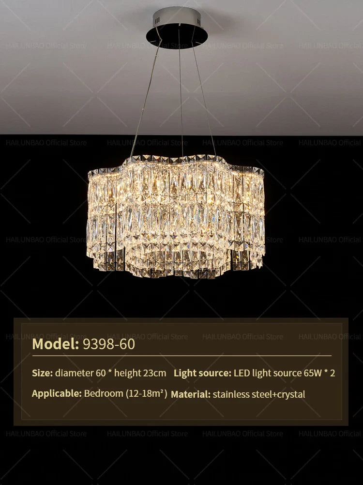 Afralia™ Crystal Luxe Chandelier for Modern Living Room, High-End Restaurant Light