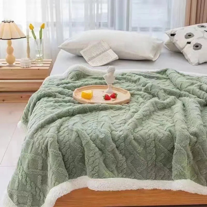 Afralia™ Tafurong Winter Blanket 150/180x200cm - Double-sided Plush Bedspread