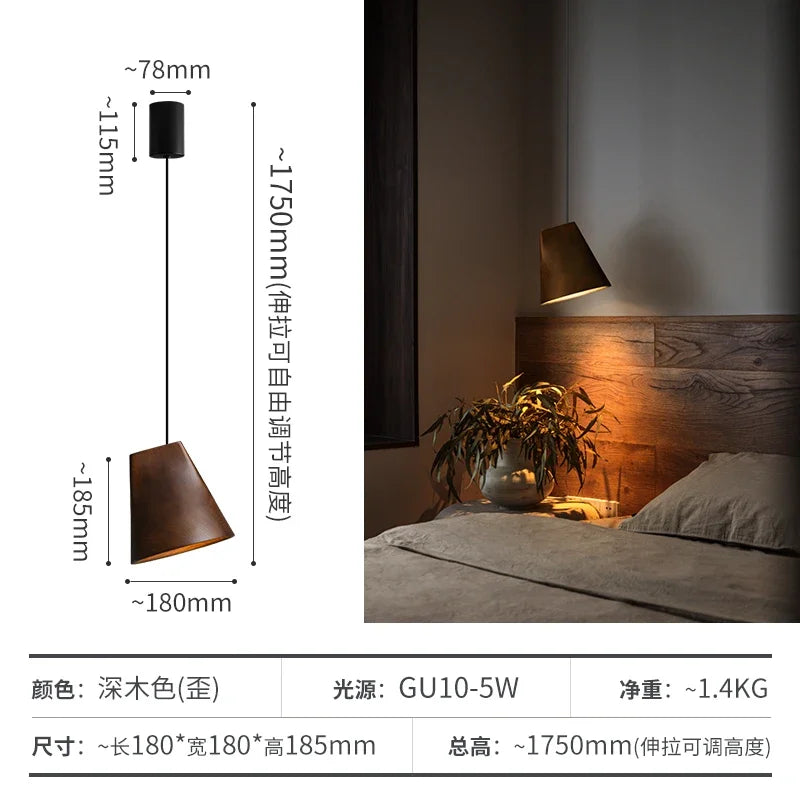 Afralia™ Adjustable Wooden Chandelier for Dining, Living Room & Staircase