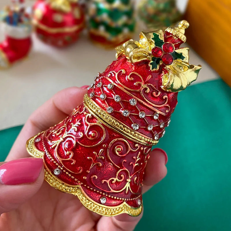 Afralia™ Christmas Jewelry Trinket Box Wedding Ring Holder Dressing Table Decoration Gift