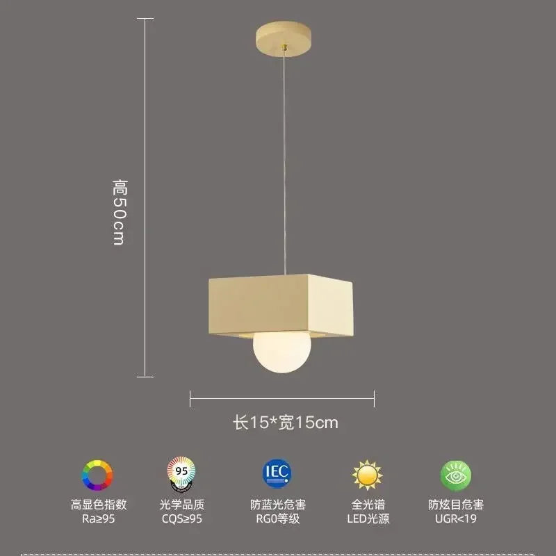 Afralia™ Minimalist Square Chandelier Dining Room Lamp Online Celebrity Light Luxe Designer