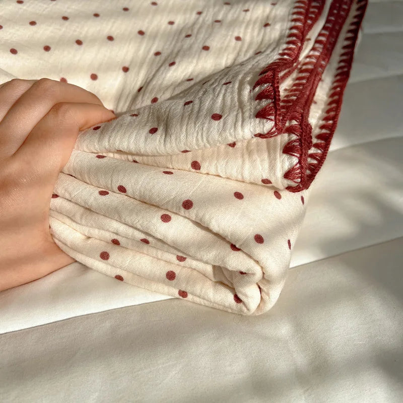 Afralia™ Korean Cotton Cartoon Blanket for Travel & Home - Kids, Adults