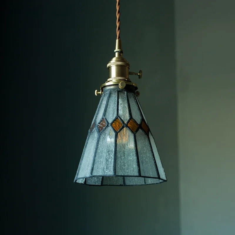 Afralia™ Vintage Glass LED Pendant Light for Cafe Restaurant Living Room