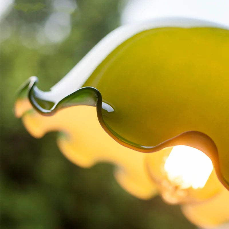 Afralia™ Green Glass LED Pendant Light for Home, Restaurant, Bar, and Loft Style Decor.