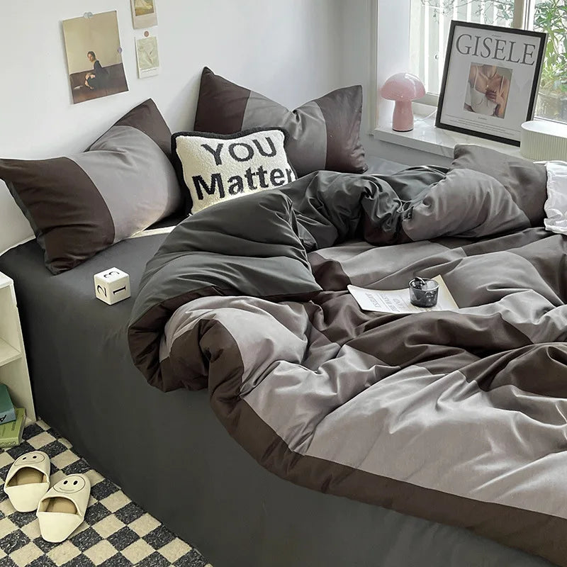 Afralia™ Polka Dot Striped Bedding Set for Summer. Soft Cozy Duvet Cover. All Seasons Single Double Bed Linens.