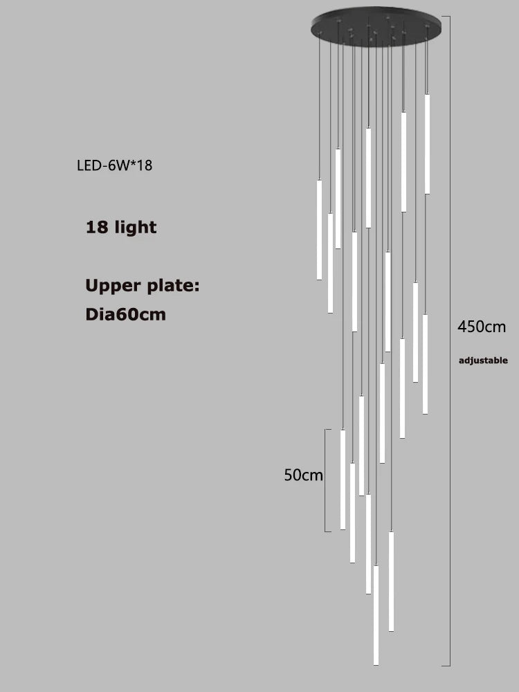 Afralia™ Modern LED Tube Ceiling Chandelier Staircase Lights Lighting Fixtures Home Decor