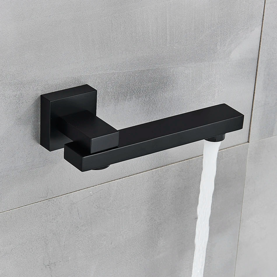 Afralia™ Brass Chrome/Black Bronze Swivel Shower Faucet Spout Wall Mount Bathroom Accessory
